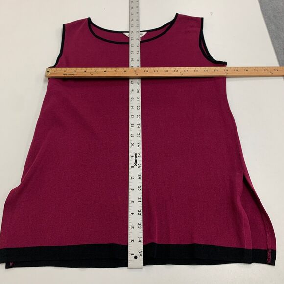 Misook Tank Women PS Small Petite Berry Exclusively Cap Sleeve Split Hem Acrylic - Picture 6 of 9